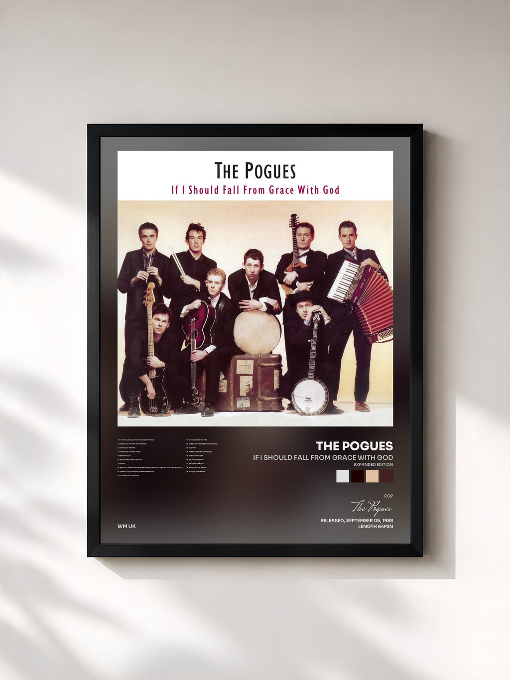 #noir Tableau de l'album If I Should Fall from Grace with God (Expanded Edition) de The Pogues, cadre noir, imprimé et encadré en France