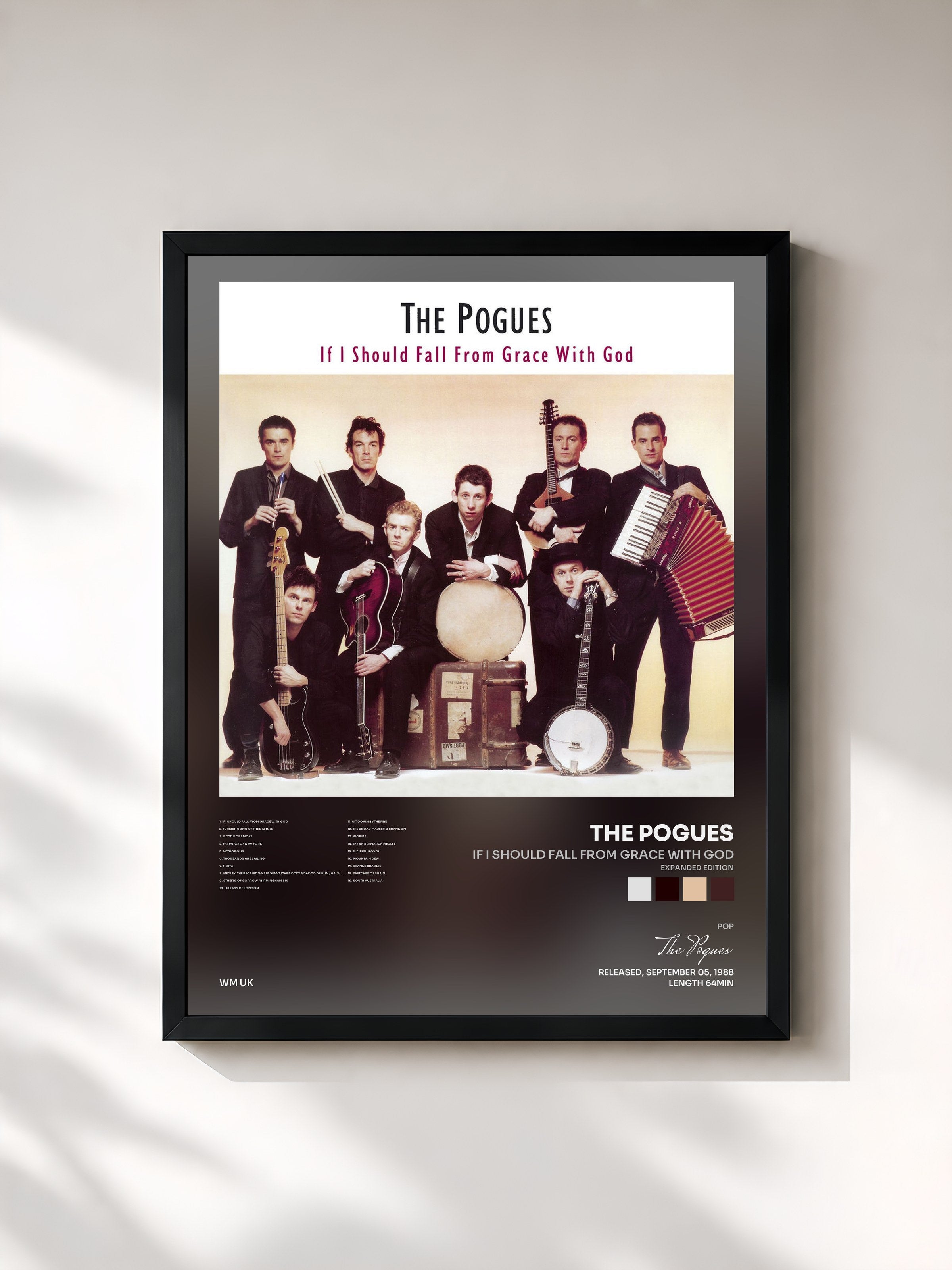 #noir Tableau de l'album If I Should Fall from Grace with God (Expanded Edition) de The Pogues, cadre noir, imprimé et encadré en France