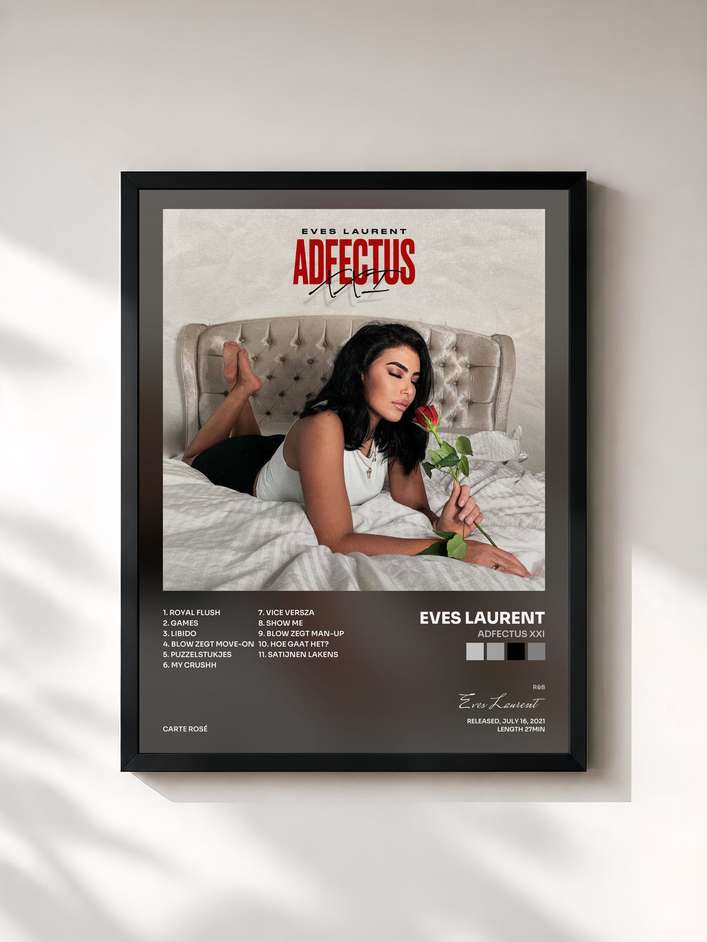 #noir Tableau de l'album Adfectus XXI de Eves Laurent, cadre noir, imprimé et encadré en France