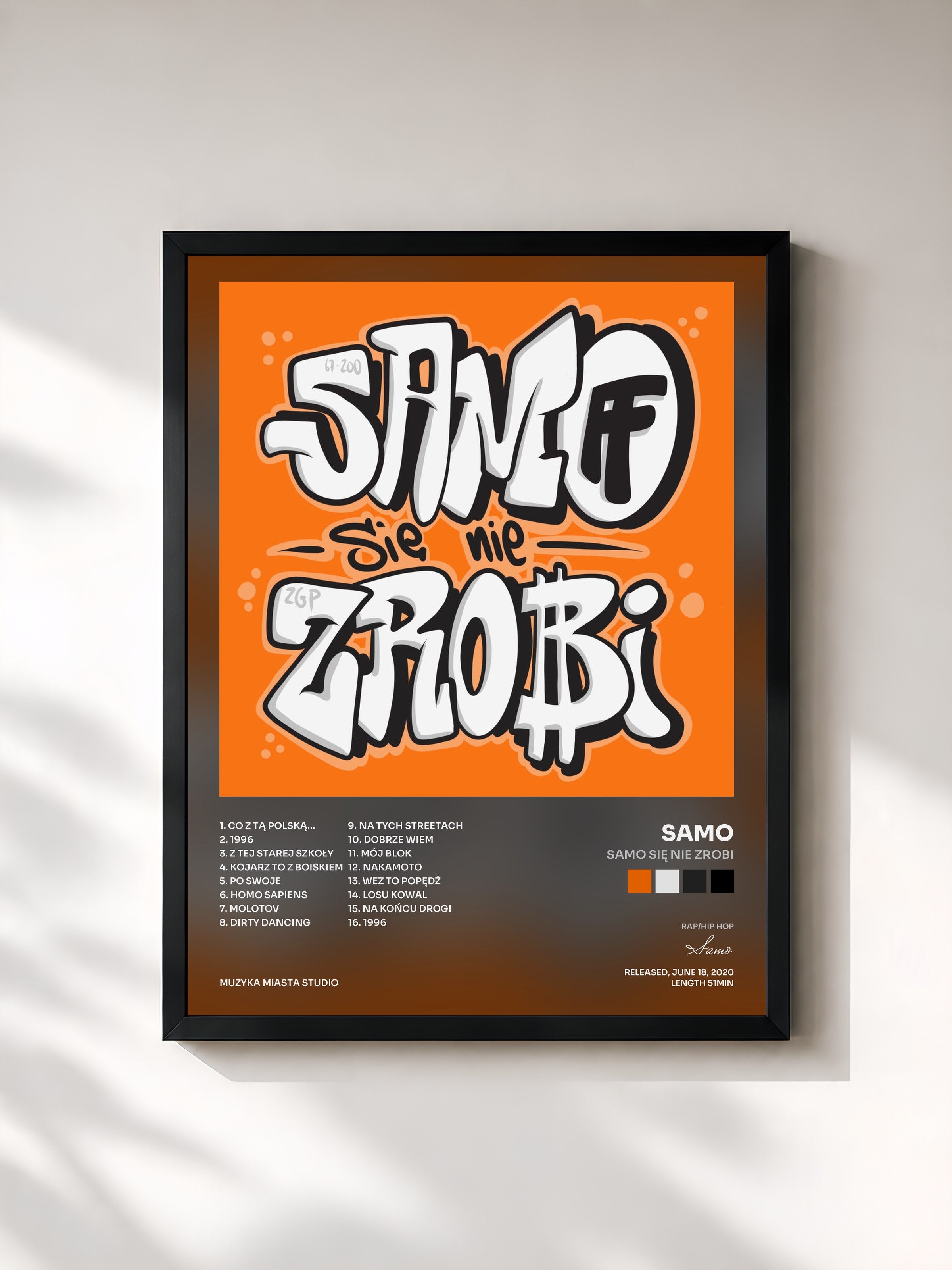 #noir Tableau de l'album SAMO SIĘ NIE ZROBI de Samo, cadre noir, imprimé et encadré en France