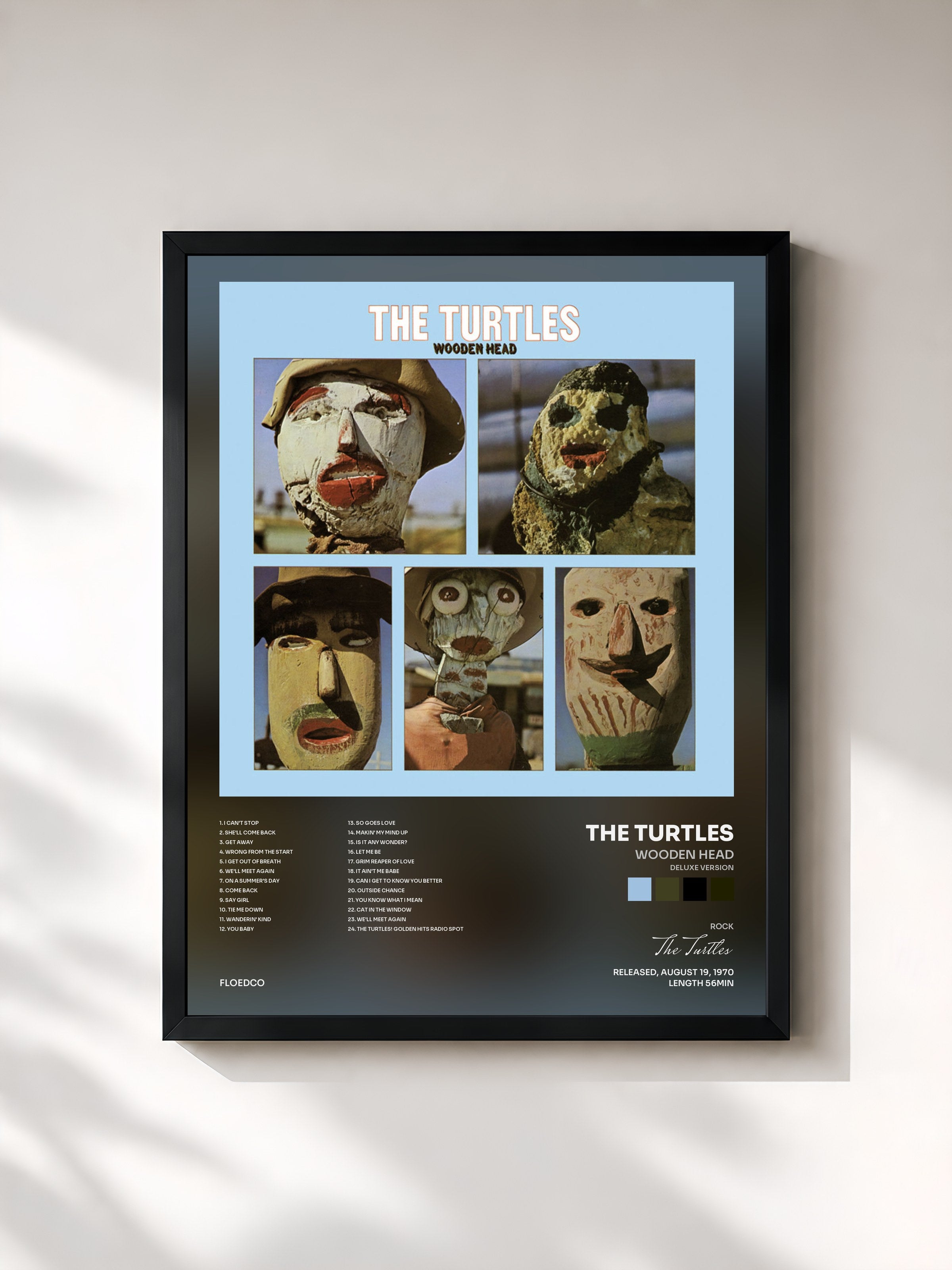 #noir Tableau de l'album Wooden Head (Deluxe Version) de The Turtles, cadre noir, imprimé et encadré en France