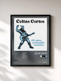 #noir Tableau de l'album 40 años contando cuentos de Celtas Cortos, cadre noir, imprimé et encadré en France