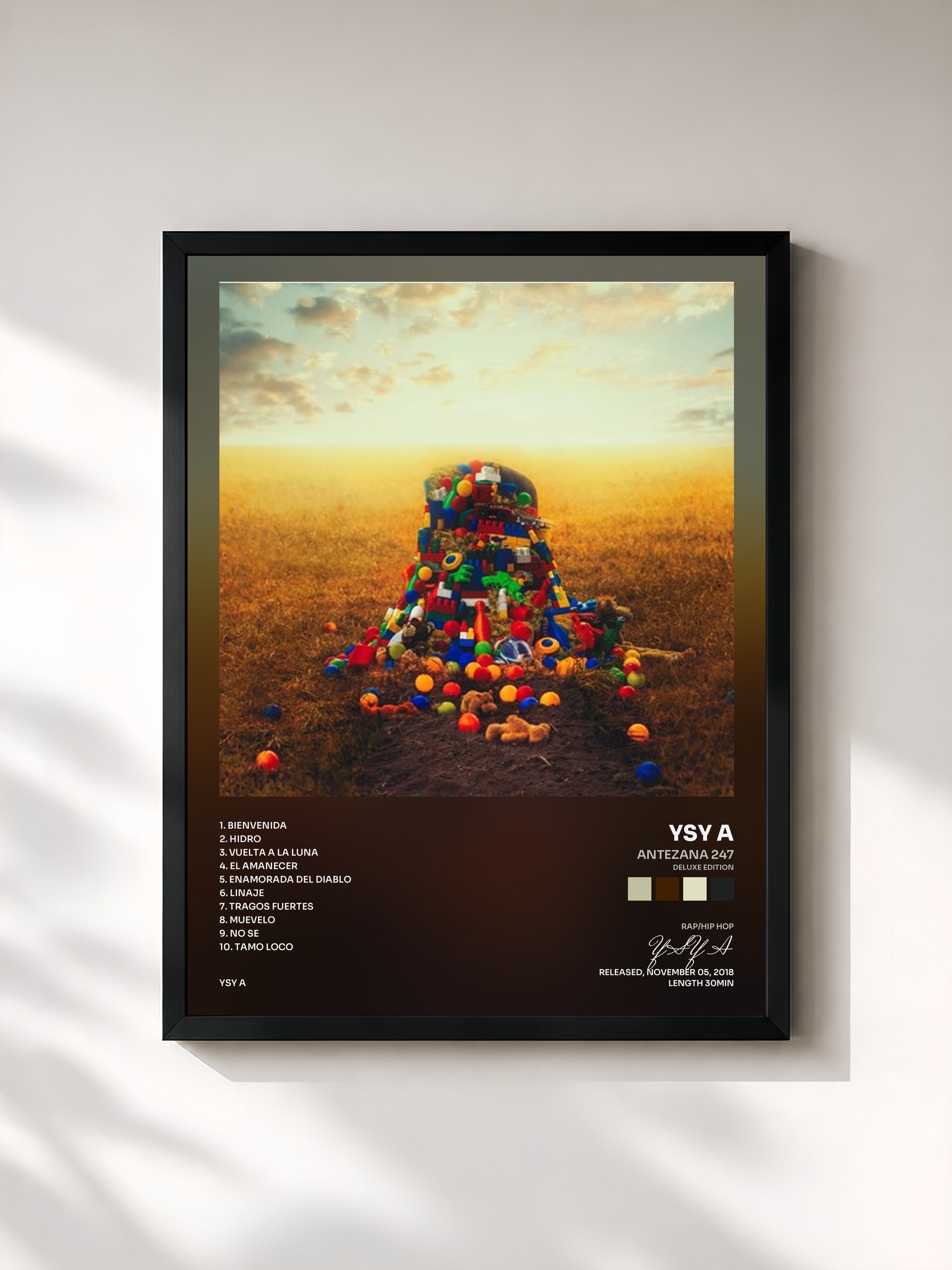 #noir Tableau de l'album Antezana 247 (Deluxe Edition) de YSY A, cadre noir, imprimé et encadré en France