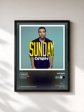 #noir Tableau de l'album Sunday de Dawin, cadre noir, imprimé et encadré en France