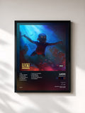 #noir Tableau de l'album Freewave 2 de Lucki, cadre noir, imprimé et encadré en France