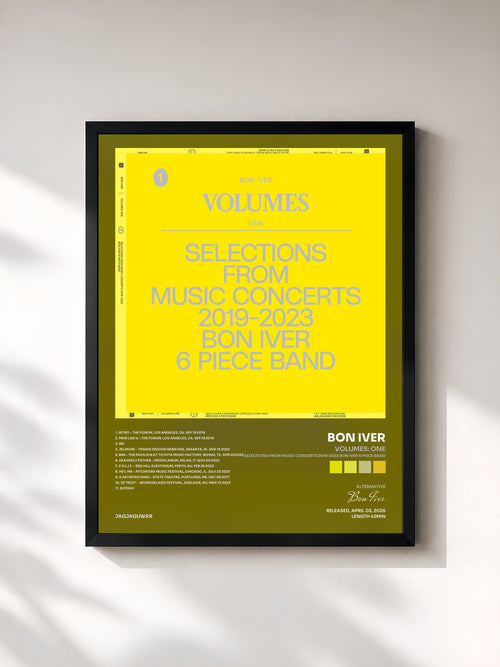 Bon Iver · VOLUMES: ONE (SELECTIONS FROM MUSIC CONCERTS 2019-2023 BON IVER 6 PIECE BAND) — Affiche encadrée