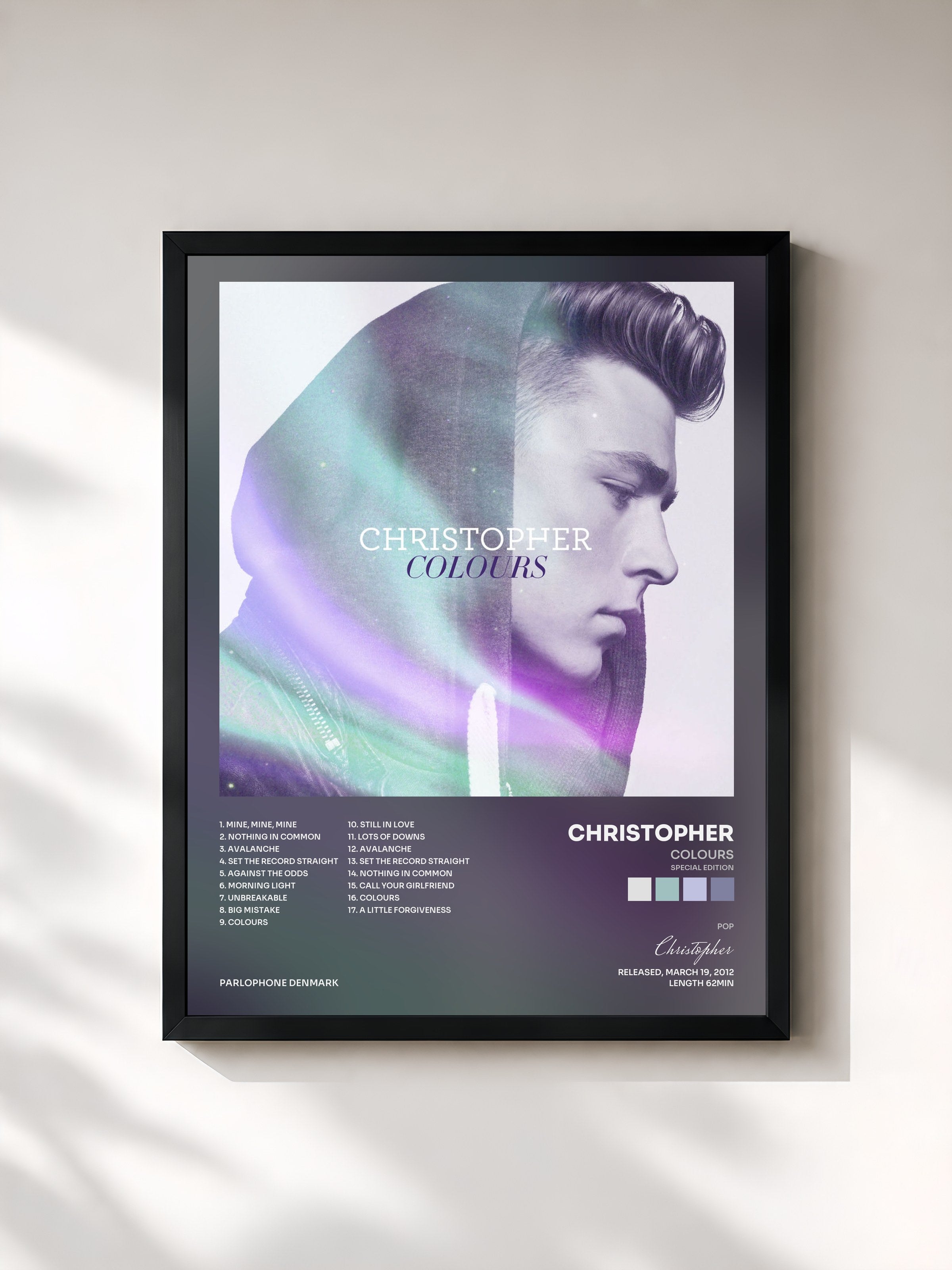 #noir Tableau de l'album Colours (Special Edition) de Christopher, cadre noir, imprimé et encadré en France