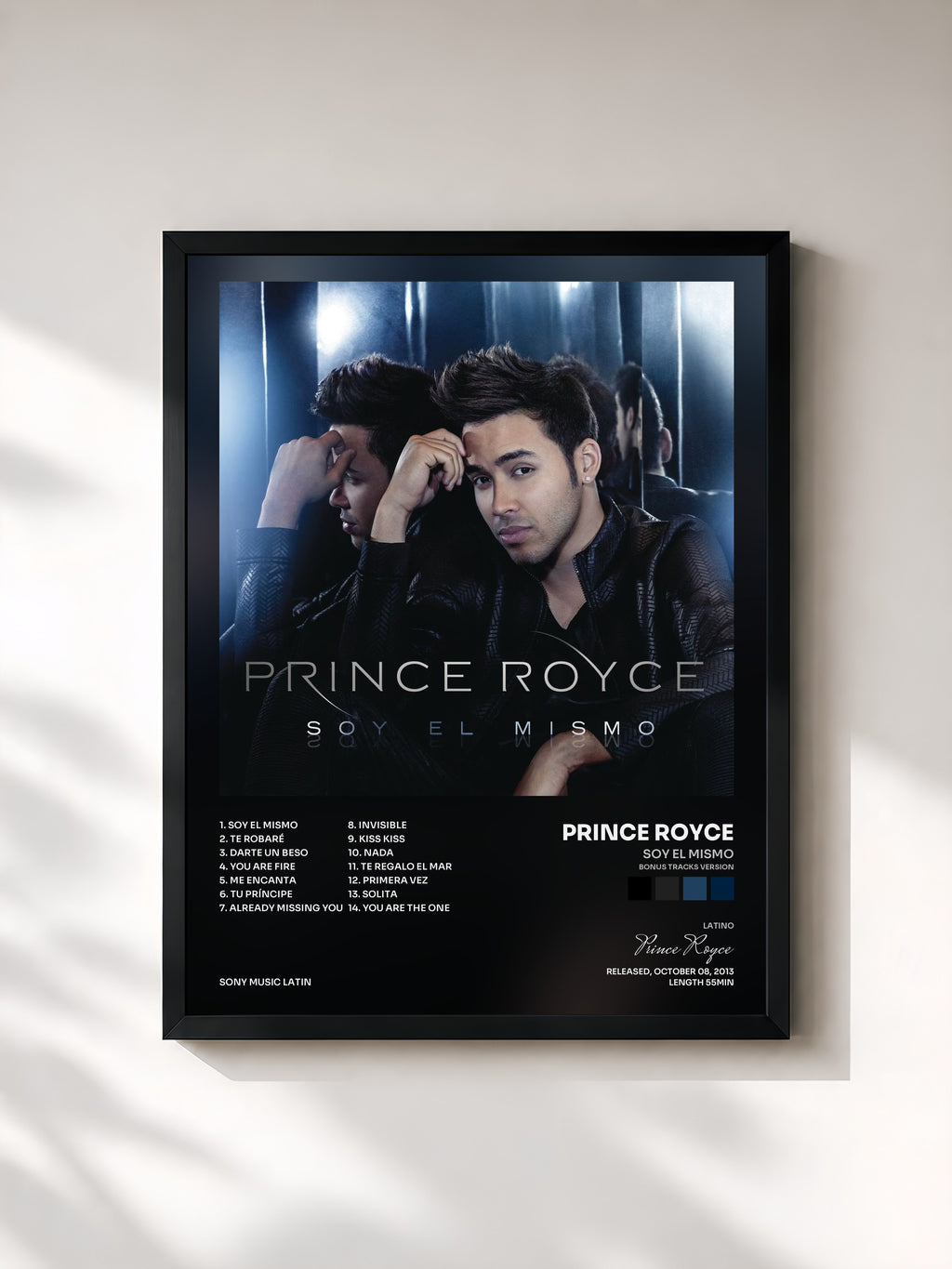 #noir Tableau de l'album Soy el Mismo (Bonus Tracks Version) de Prince Royce, cadre noir, imprimé et encadré en France