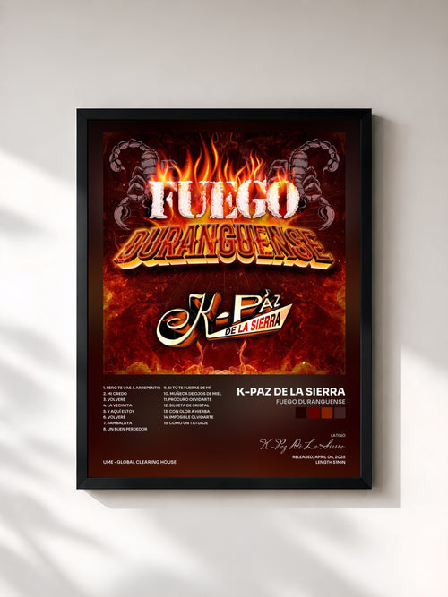 K-Paz De La Sierra · Fuego Duranguense — Affiche encadrée