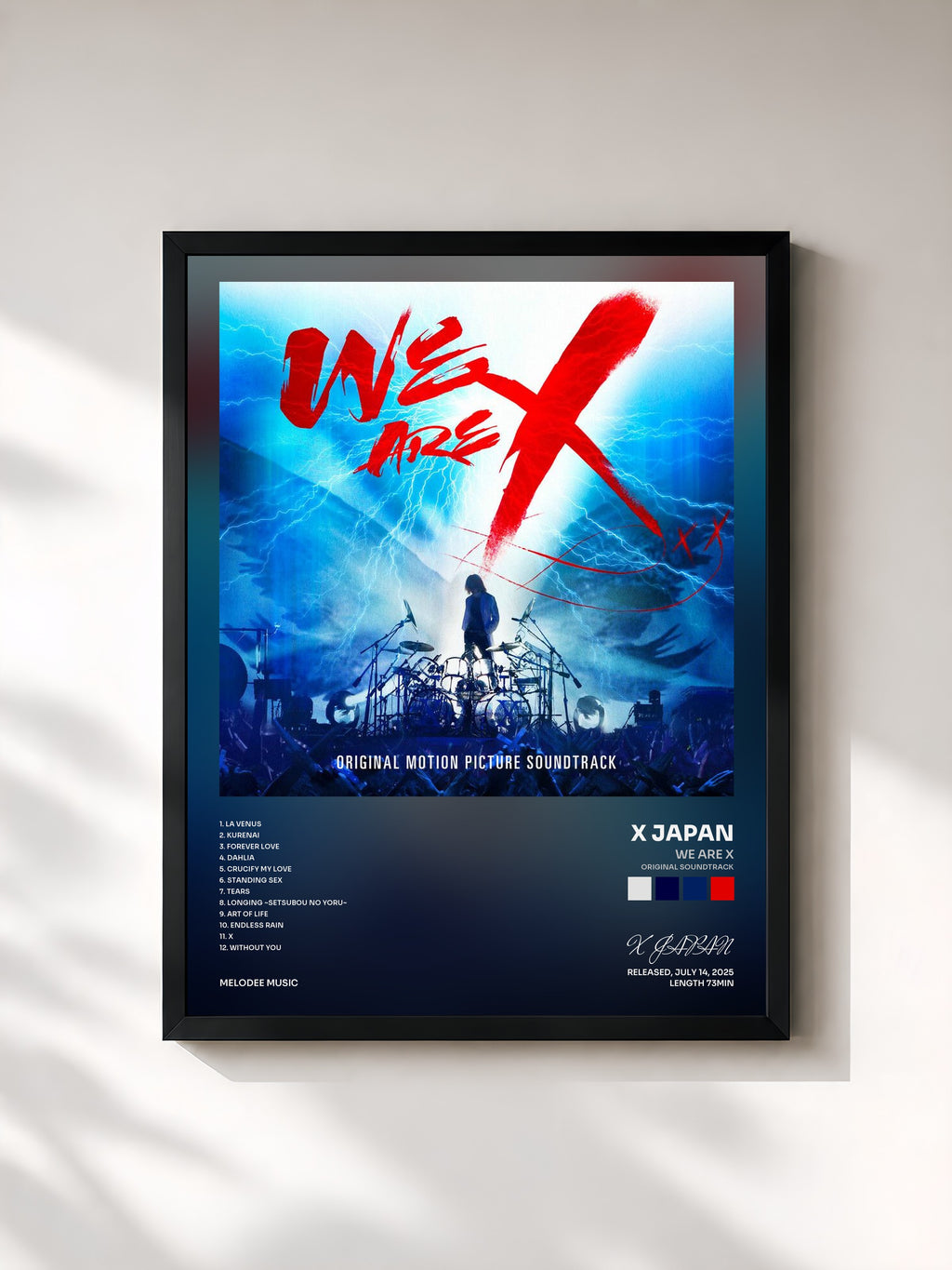 #noir We Are X (Original Soundtrack) von X JAPAN als gerahmter Kunstdruck, schwarzer Rahmen, gedruckt und gerahmt in Frankreich