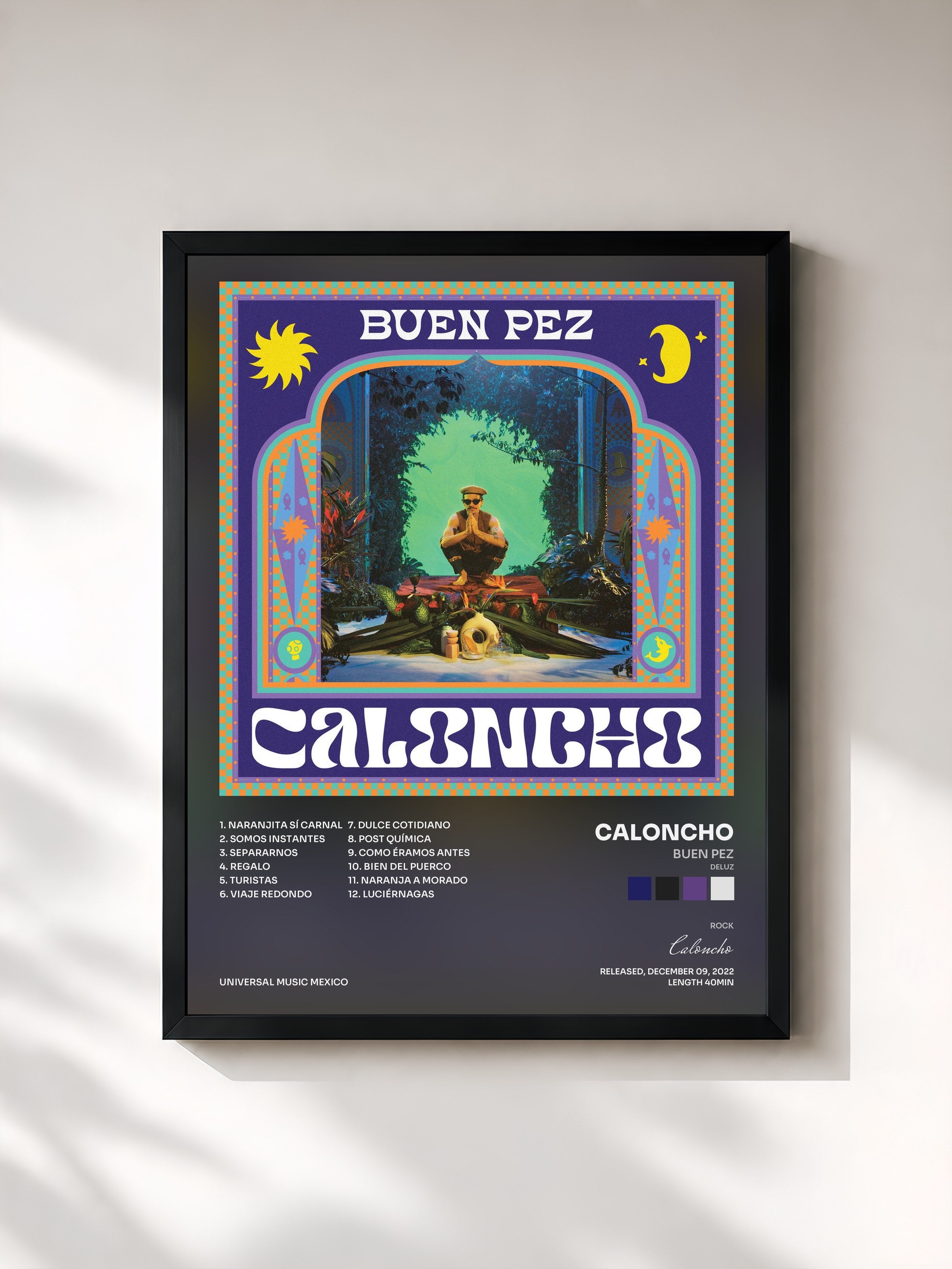 #noir Tableau de l'album Buen Pez (Deluz) de Caloncho, cadre noir, imprimé et encadré en France