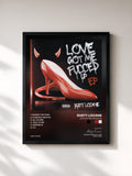 #noir Tableau de l'album LOVE GOT ME FUCCED UP de Dusty Locane, cadre noir, imprimé et encadré en France