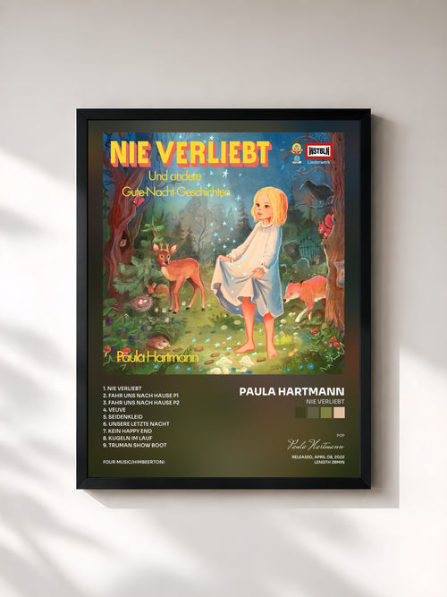 Paula Hartmann · Nie verliebt — Affiche encadrée