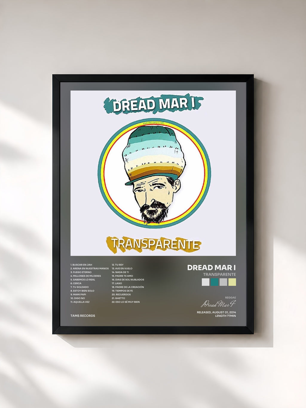 #noir Tableau de l'album Transparente de Dread Mar I, cadre noir, imprimé et encadré en France