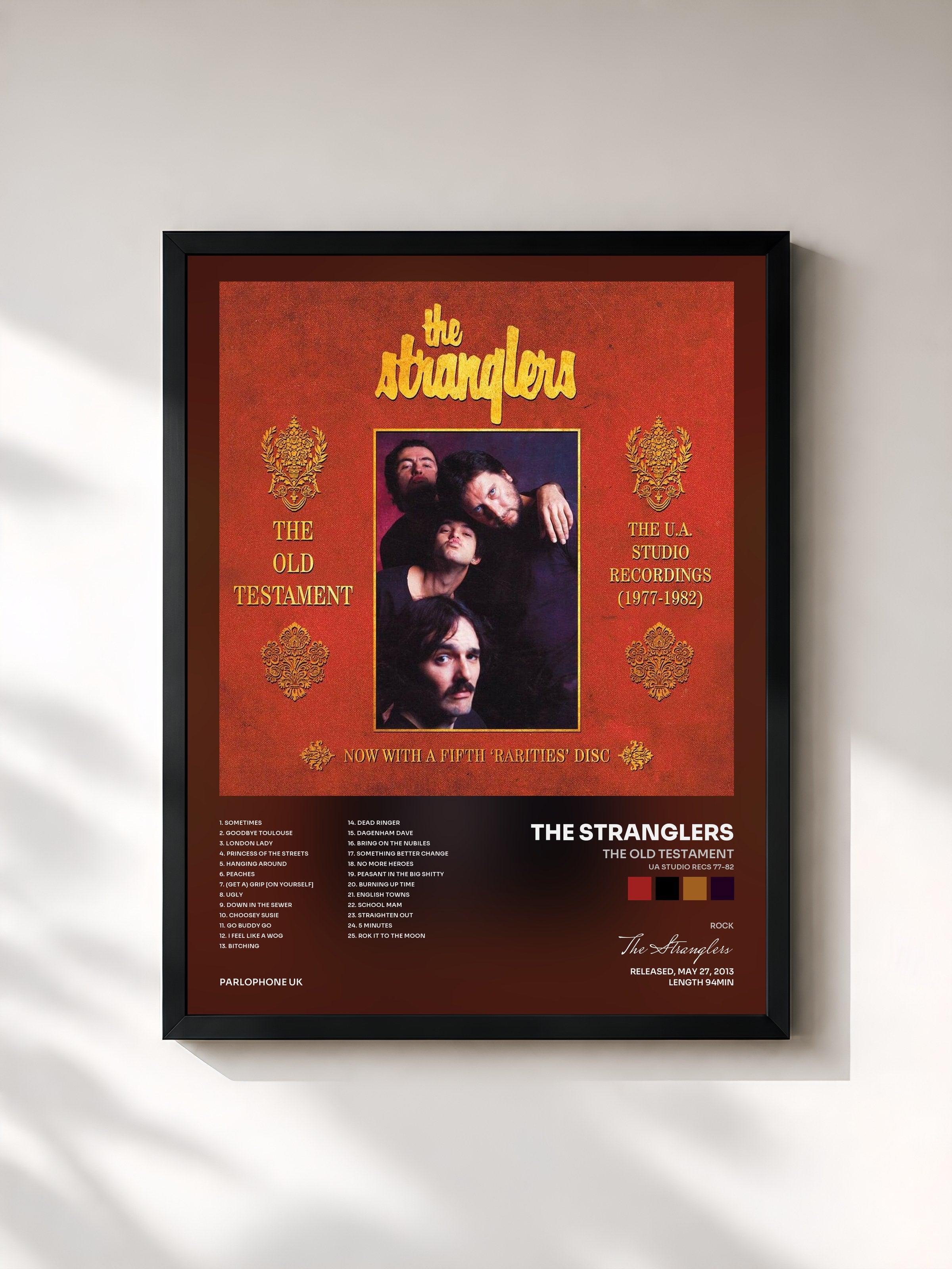 #noir Tableau de l'album The Old Testament (UA Studio Recs 77-82) de The Stranglers, cadre noir, imprimé et encadré en France