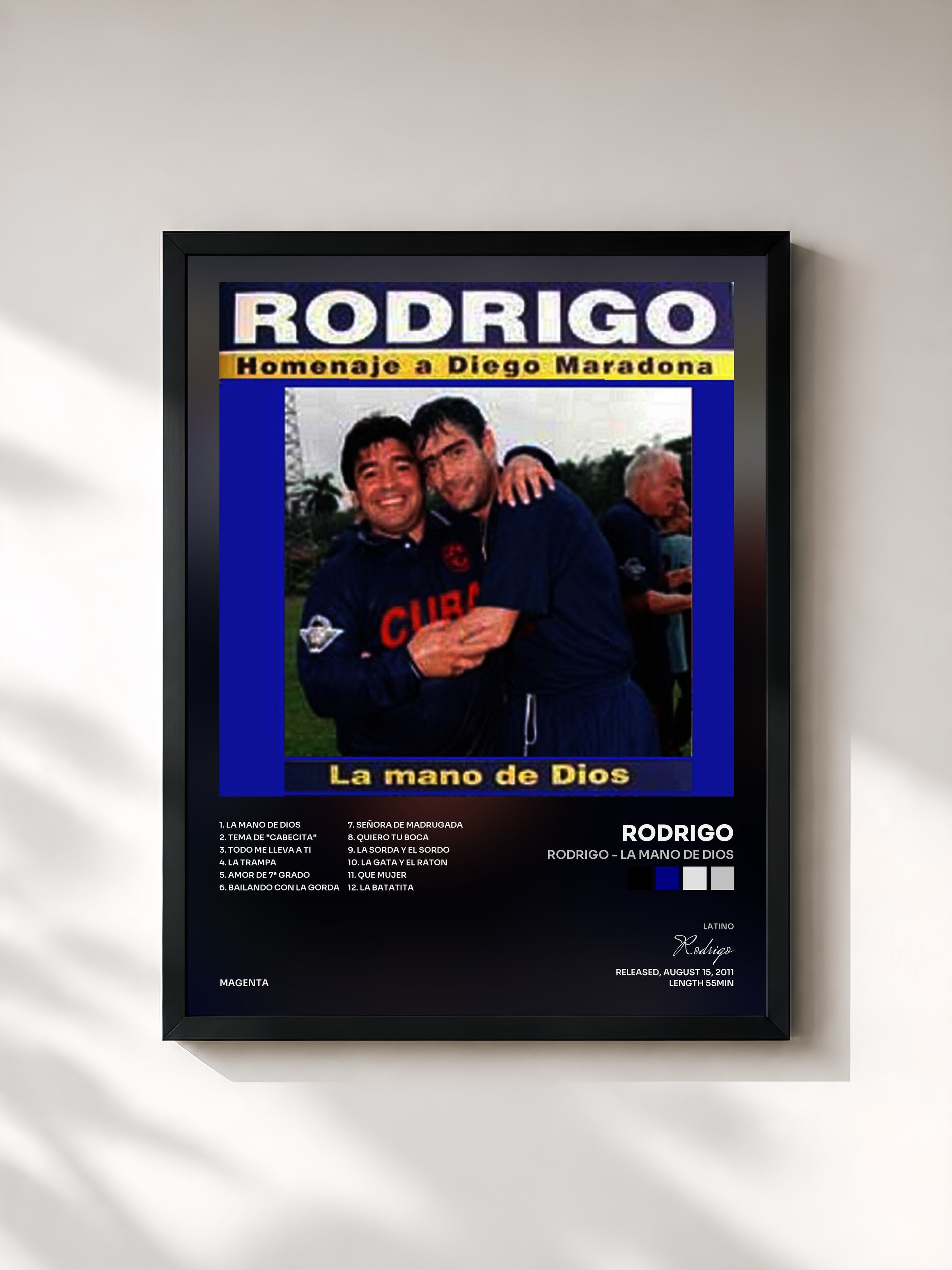 #noir Tableau de l'album Rodrigo - La mano de dios de Rodrigo, cadre noir, imprimé et encadré en France