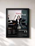 #noir Tableau de l'album Nana Jazz de Nana Mouskouri, cadre noir, imprimé et encadré en France