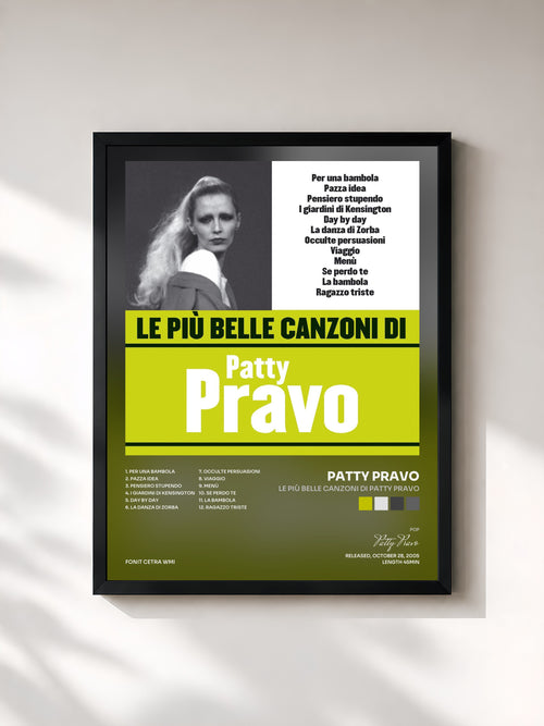 Patty Pravo · Le più belle canzoni di Patty Pravo — Affiche encadrée