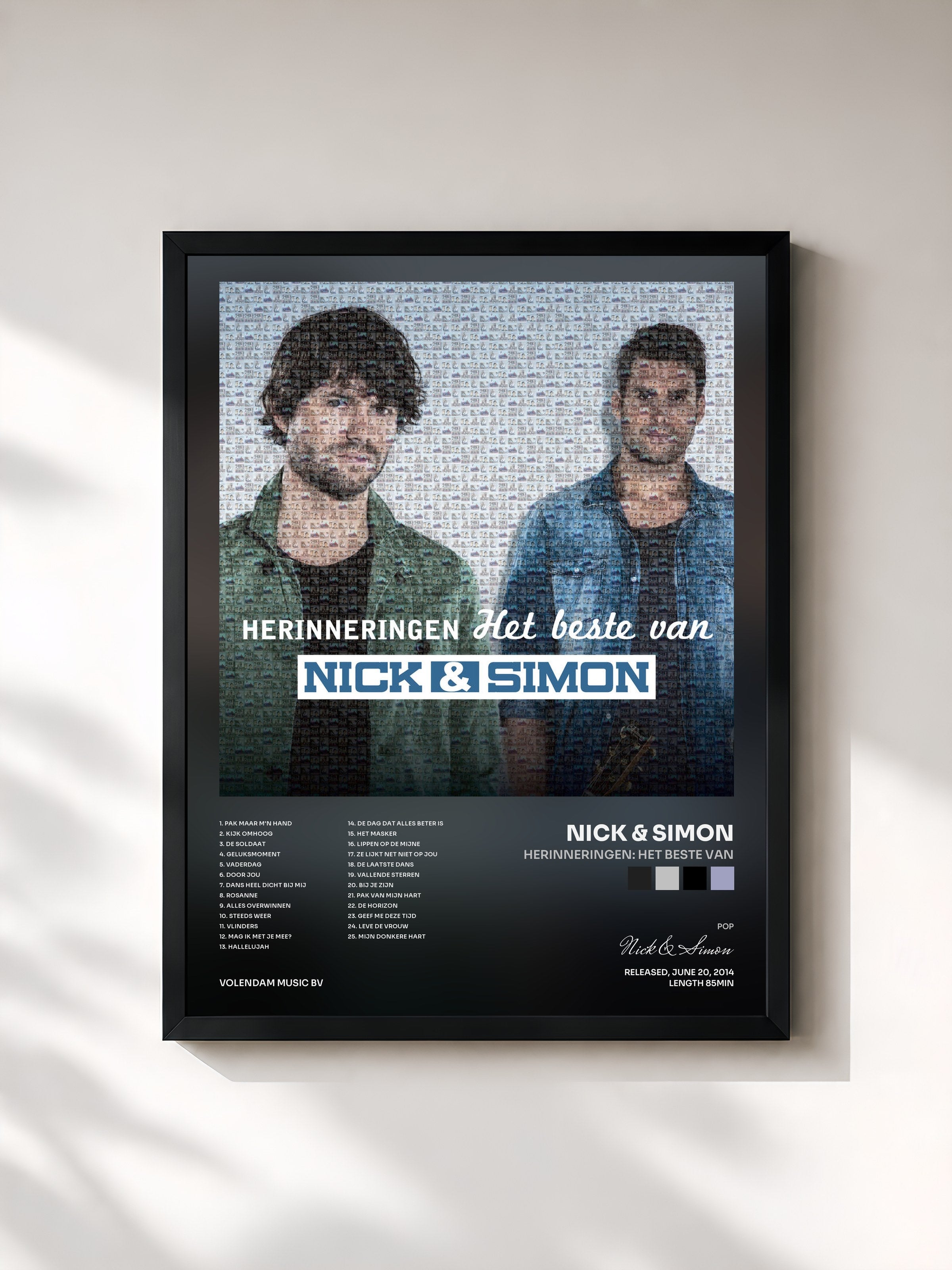#noir Tableau de l'album Herinneringen: Het Beste Van de Nick & Simon, cadre noir, imprimé et encadré en France