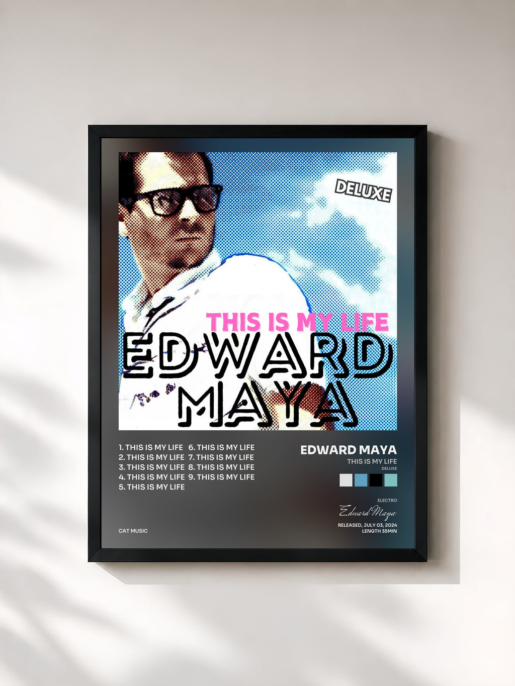 #noir Tableau de l'album This Is My Life (Deluxe) de Edward Maya, cadre noir, imprimé et encadré en France