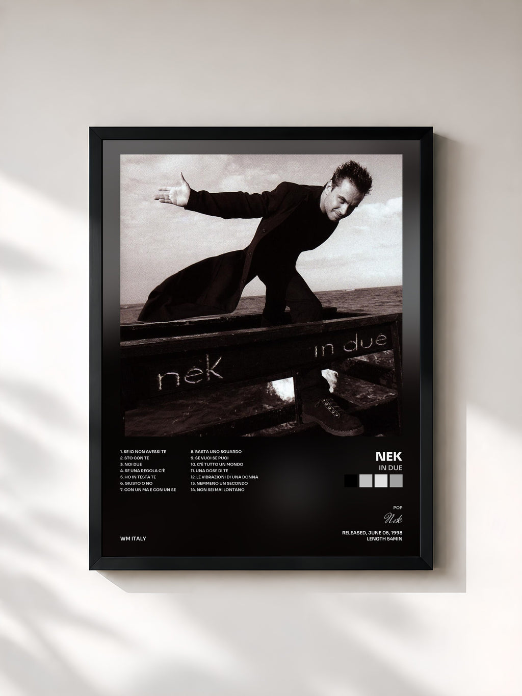 #noir Tableau de l'album In due de Nek, cadre noir, imprimé et encadré en France