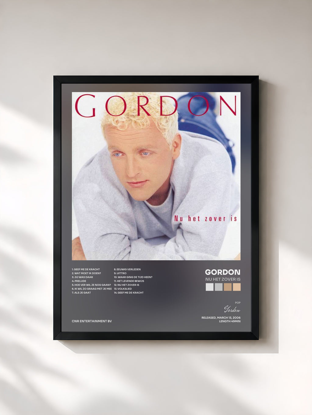 #noir Tableau de l'album Nu Het Zover Is de Gordon, cadre noir, imprimé et encadré en France