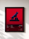 #noir Tableau de l'album Ténébreuse musique de Alkpote, cadre noir, imprimé et encadré en France