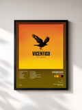 #noir Tableau de l'album Los Pájaros de Vicentico, cadre noir, imprimé et encadré en France