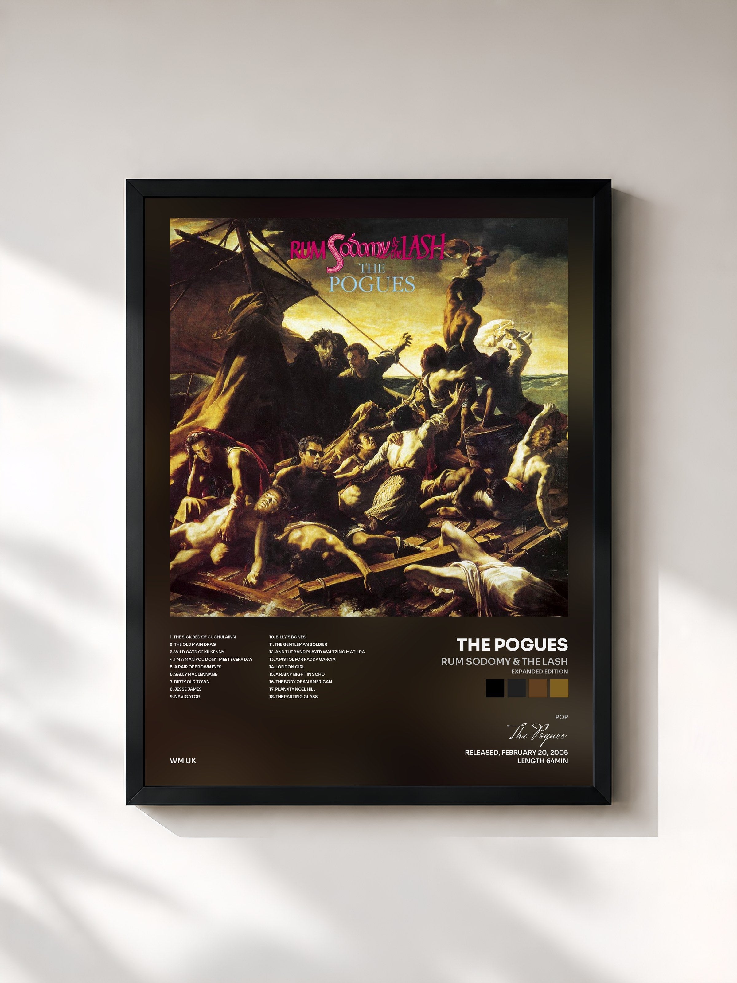 #noir Tableau de l'album Rum Sodomy & The Lash (Expanded Edition) de The Pogues, cadre noir, imprimé et encadré en France