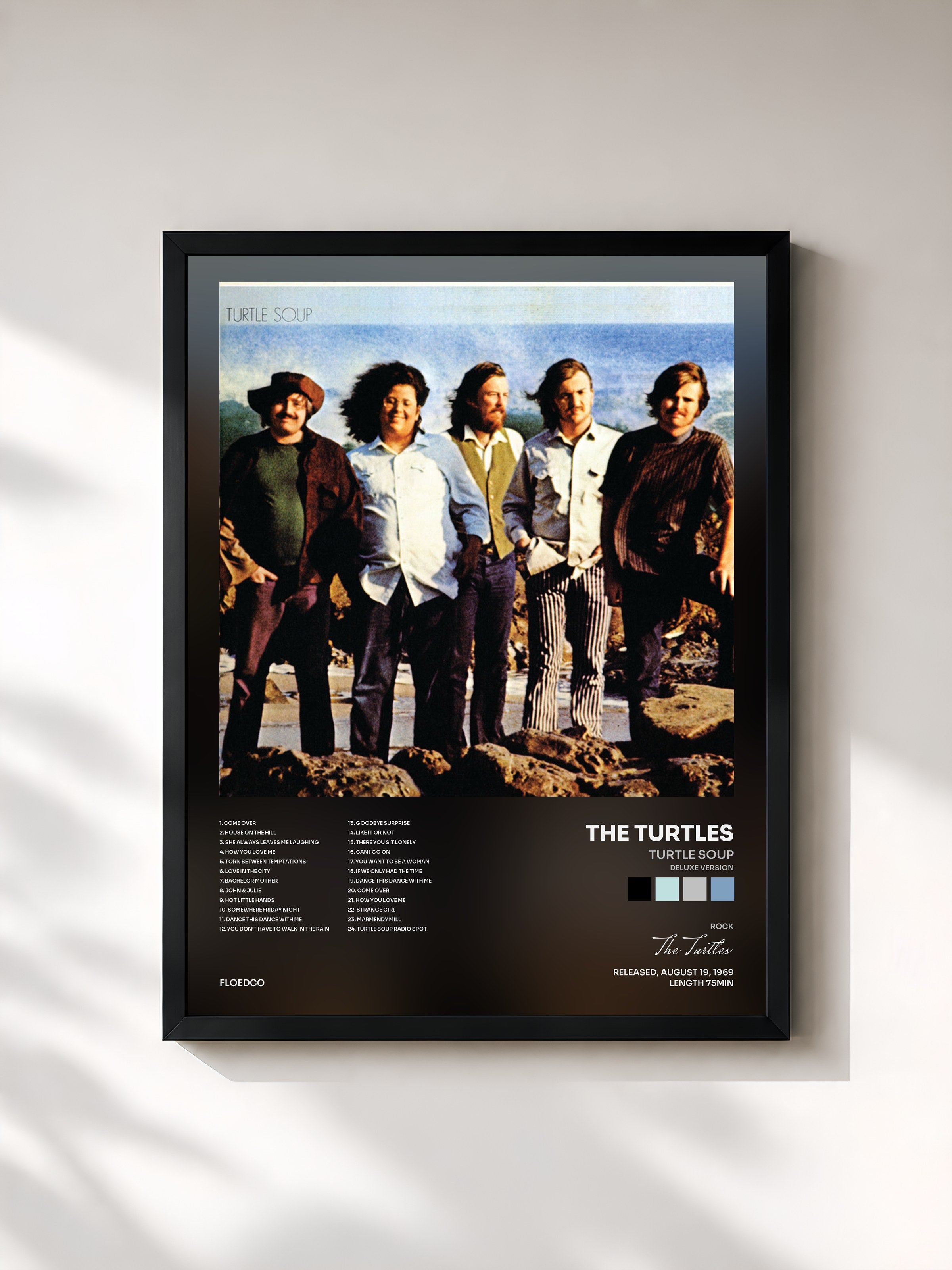 #noir Tableau de l'album Turtle Soup (Deluxe Version) de The Turtles, cadre noir, imprimé et encadré en France