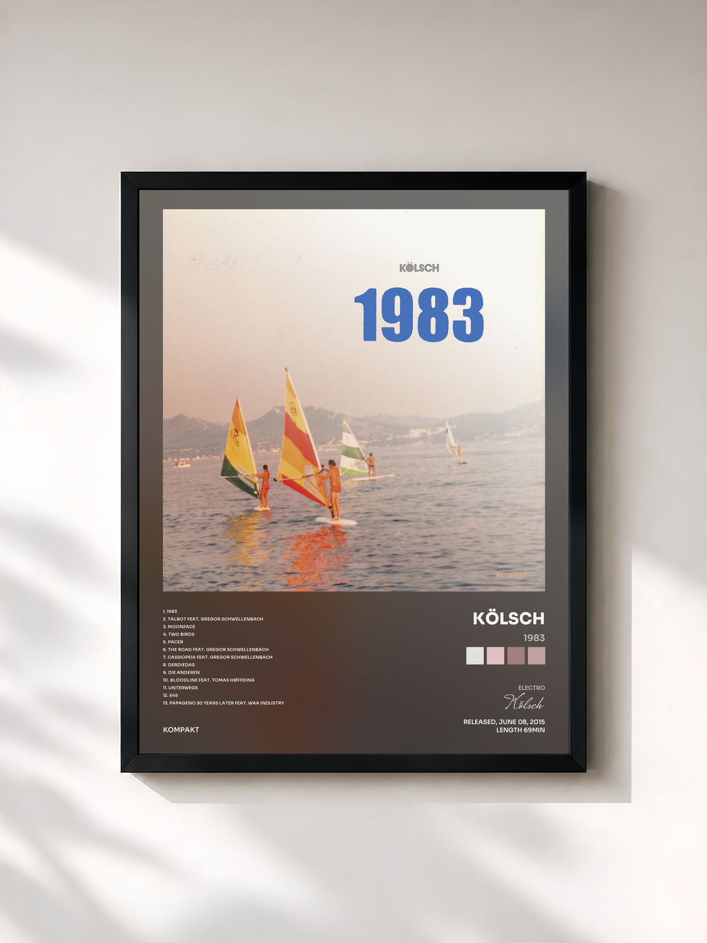 #noir Tableau de l'album 1983 de Kölsch, cadre noir, imprimé et encadré en France