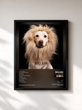 #noir Tableau de l'album THE LION de Big Ass, cadre noir, imprimé et encadré en France