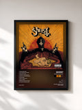#noir Tableau de l'album Infestissumam de Ghost, cadre noir, imprimé et encadré en France