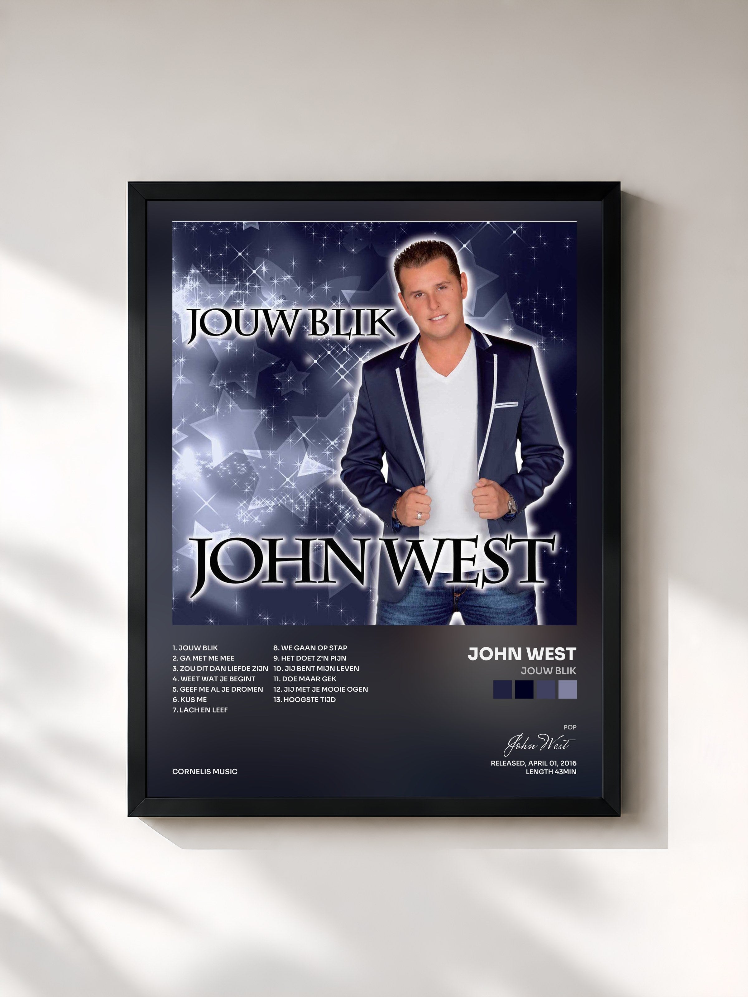 #noir Tableau de l'album Jouw Blik de John West, cadre noir, imprimé et encadré en France