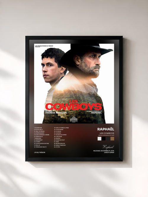 Raphaël · Les cowboys (Bande originale du film) — Affiche encadrée