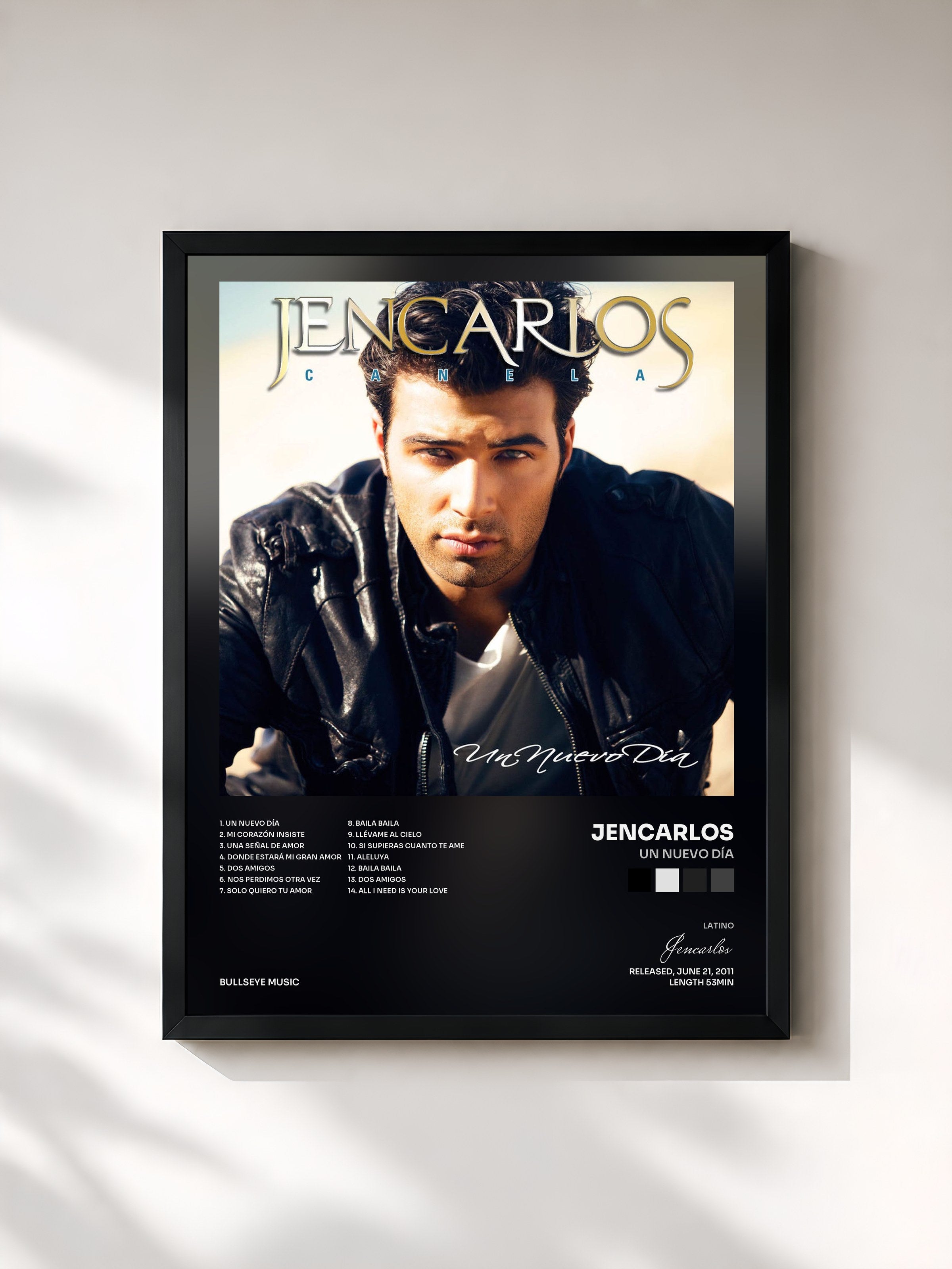 #noir Tableau de l'album Un Nuevo Día de Jencarlos, cadre noir, imprimé et encadré en France