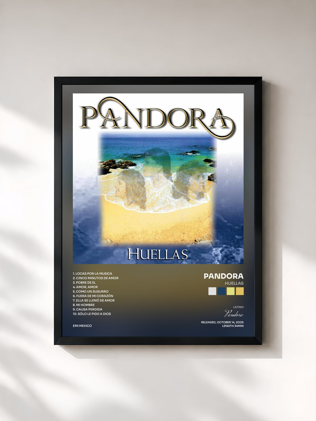 #noir Tableau de l'album Huellas de Pandora, cadre noir, imprimé et encadré en France