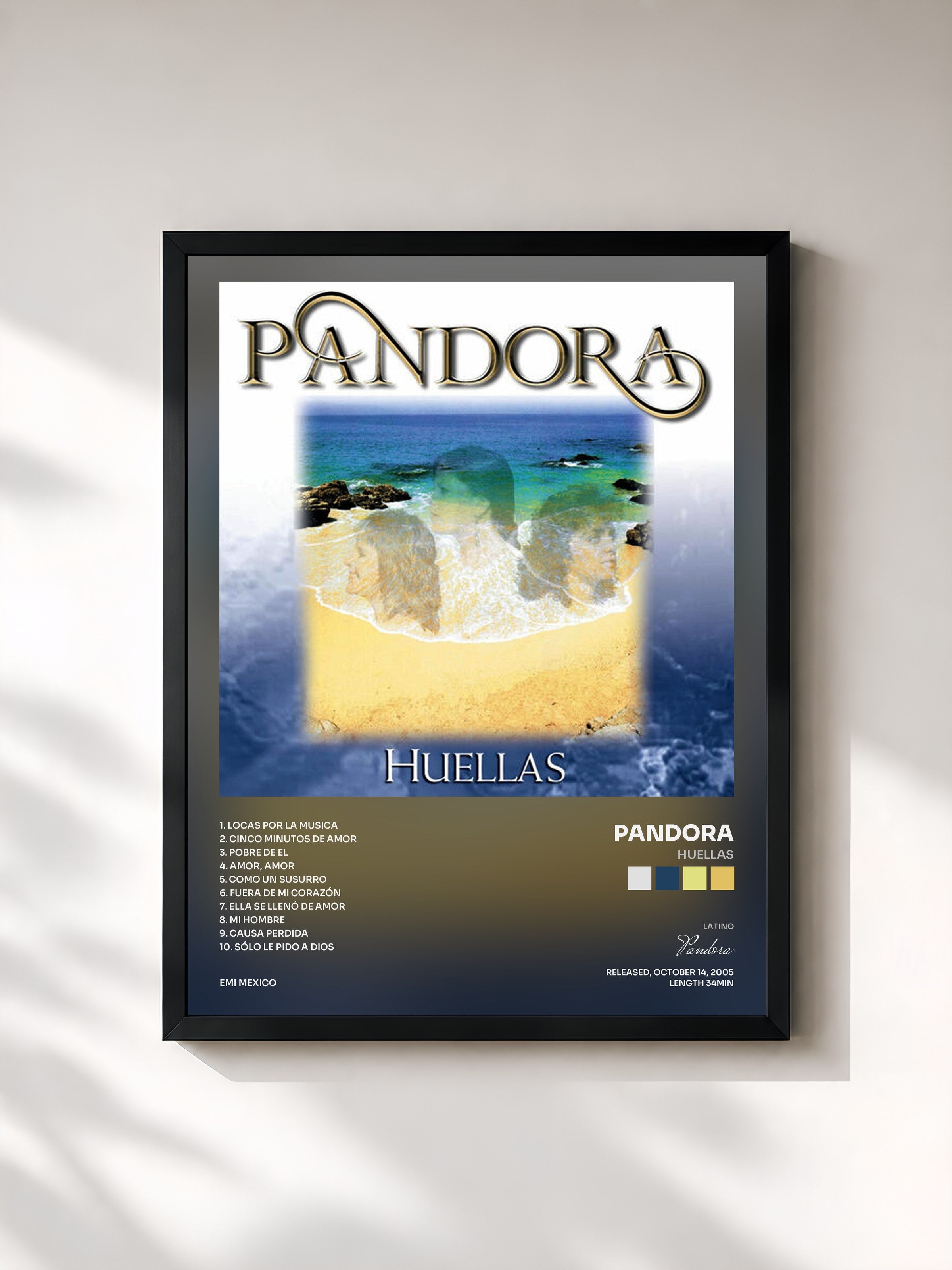 #noir Tableau de l'album Huellas de Pandora, cadre noir, imprimé et encadré en France