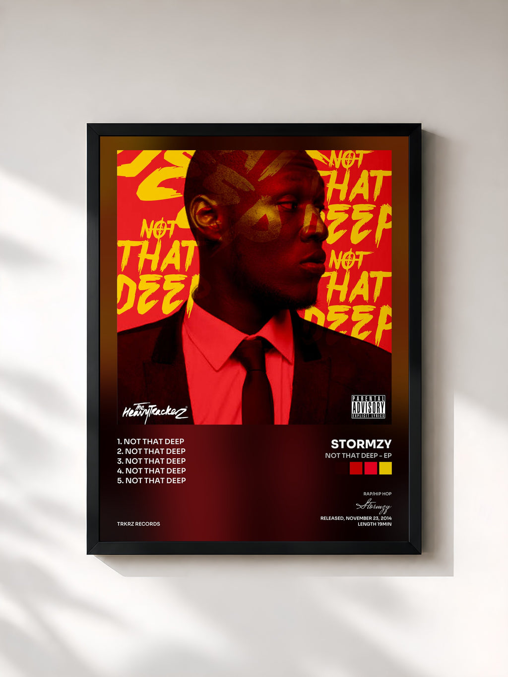 #noir Tableau de l'album Not That Deep - EP de Stormzy, cadre noir, imprimé et encadré en France