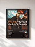 #noir Tableau de l'album That Don't Make Me a Bad Guy de Toby Keith, cadre noir, imprimé et encadré en France