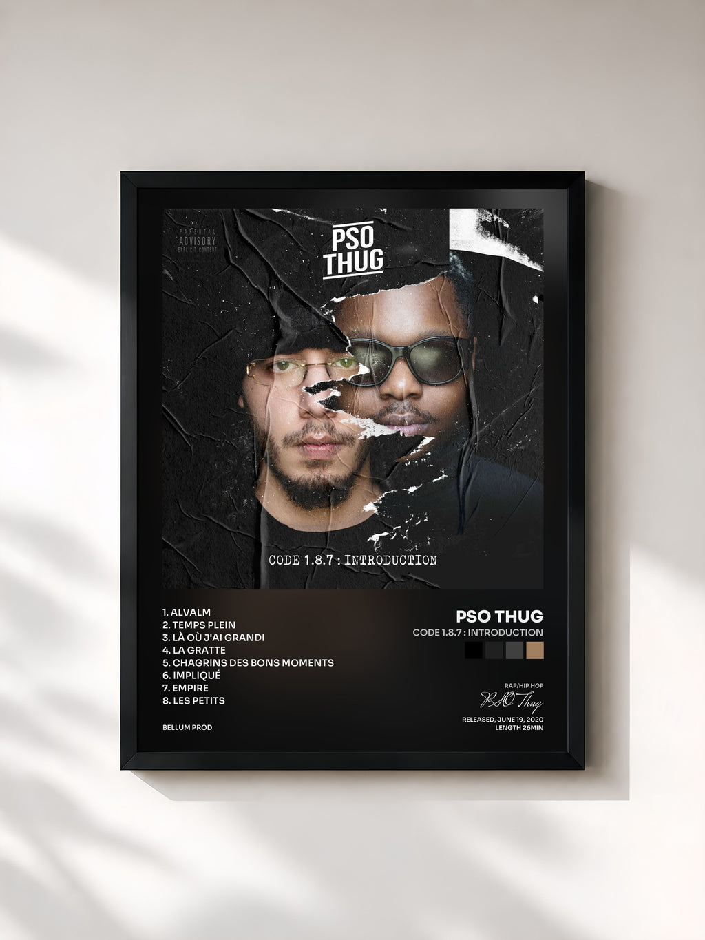 #noir Tableau de l'album Code 1.8.7 : Introduction de PSO Thug, cadre noir, imprimé et encadré en France