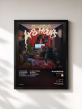 #noir Tableau de l'album 48 Hours EP de M Huncho, cadre noir, imprimé et encadré en France