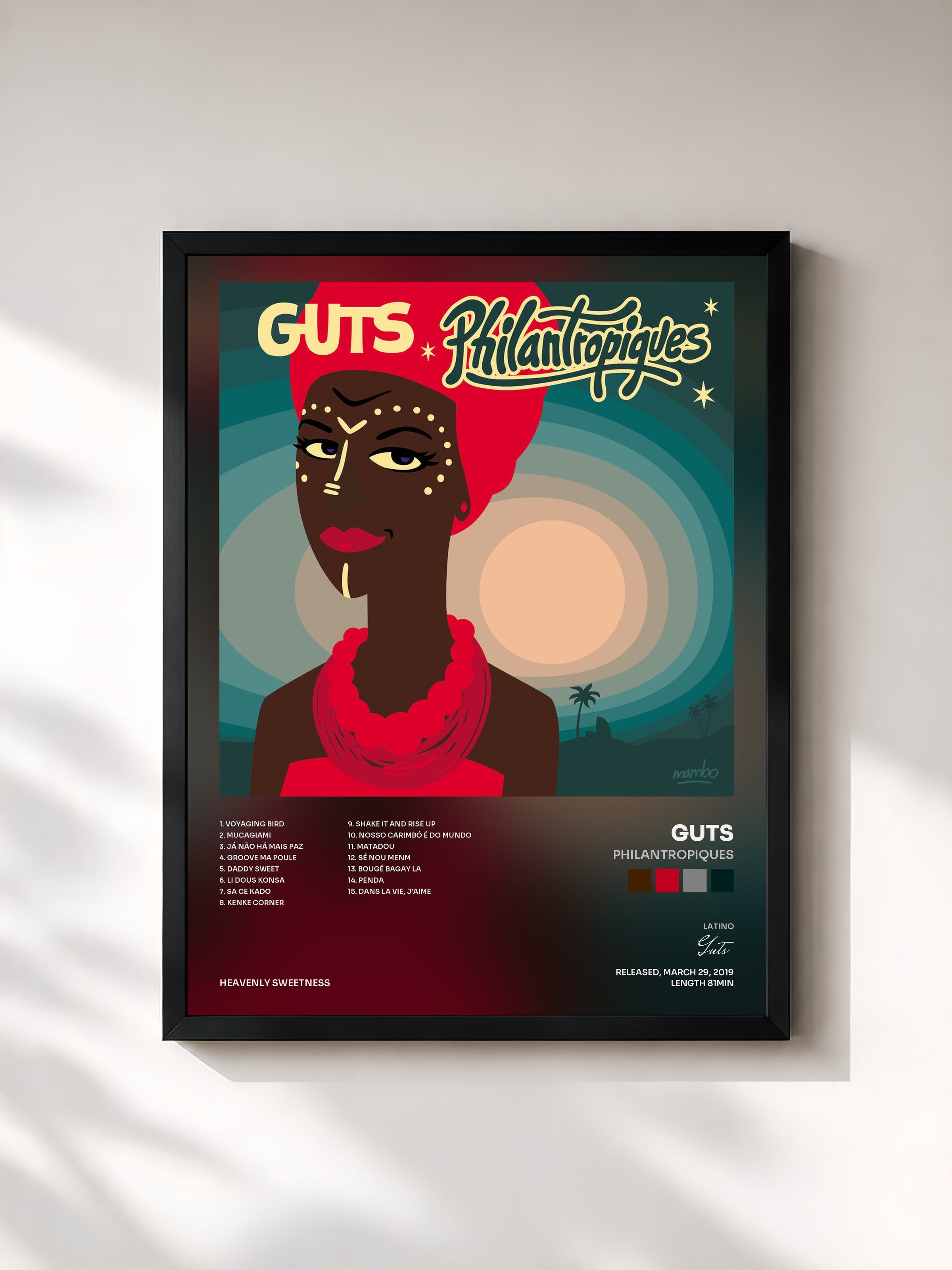 #noir Tableau de l'album Philantropiques de Guts, cadre noir, imprimé et encadré en France
