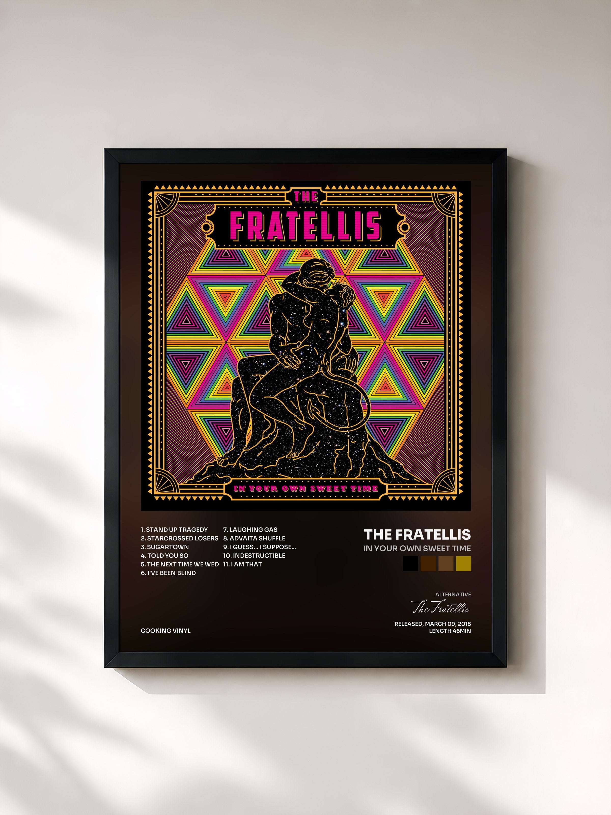 #noir Tableau de l'album In Your Own Sweet Time de The Fratellis, cadre noir, imprimé et encadré en France