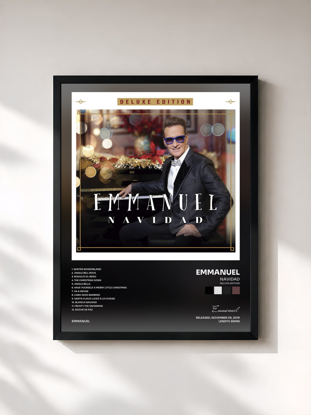 #noir Tableau de l'album Navidad (Deluxe Edition) de Emmanuel, cadre noir, imprimé et encadré en France