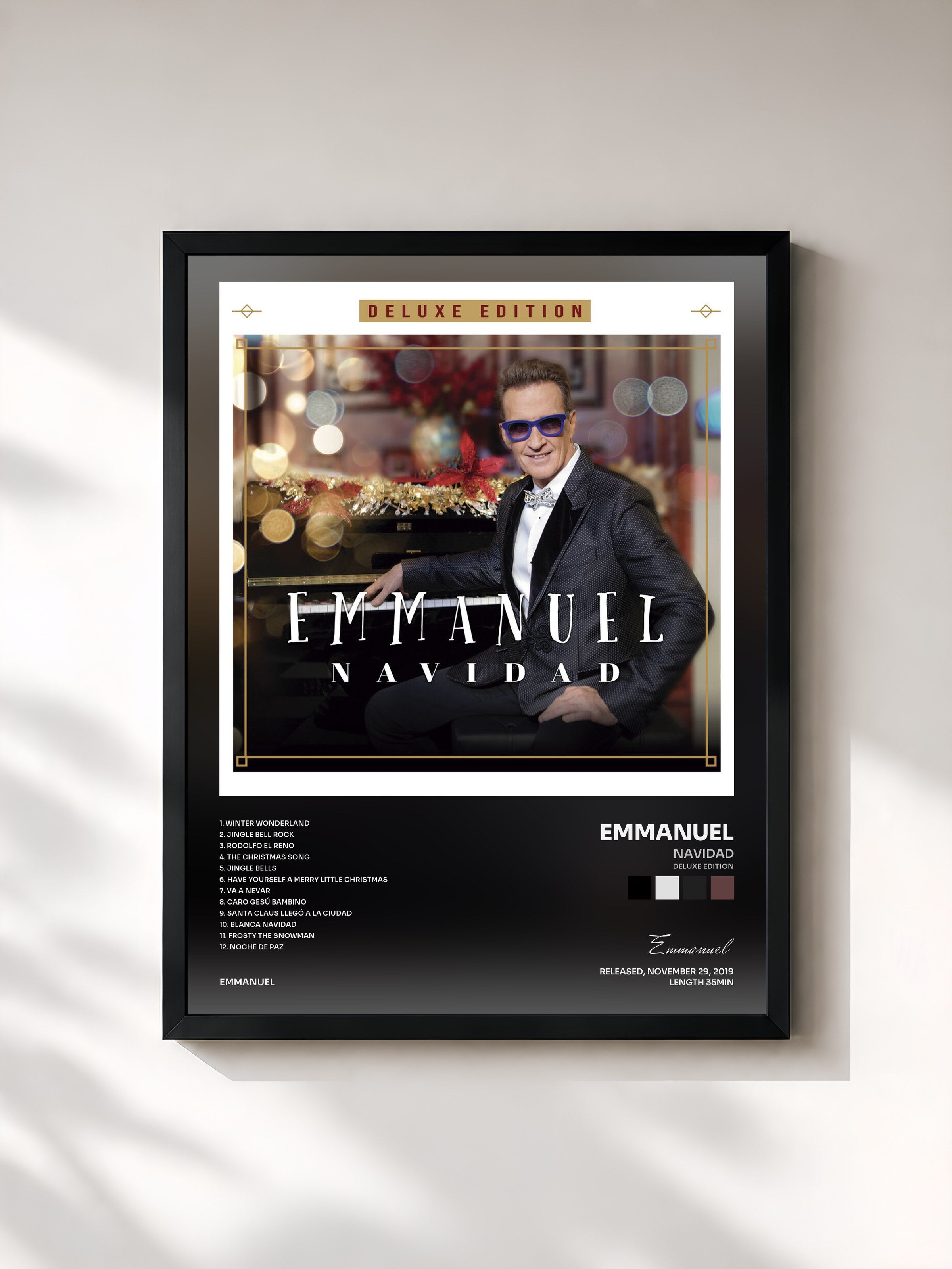 #noir Tableau de l'album Navidad (Deluxe Edition) de Emmanuel, cadre noir, imprimé et encadré en France