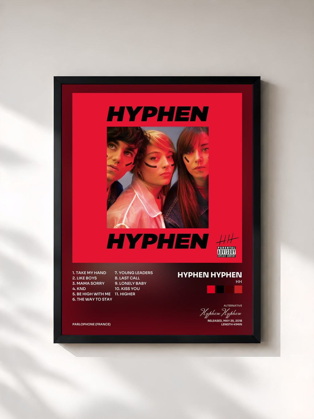 #noir Tableau de l'album HH de Hyphen Hyphen, cadre noir, imprimé et encadré en France