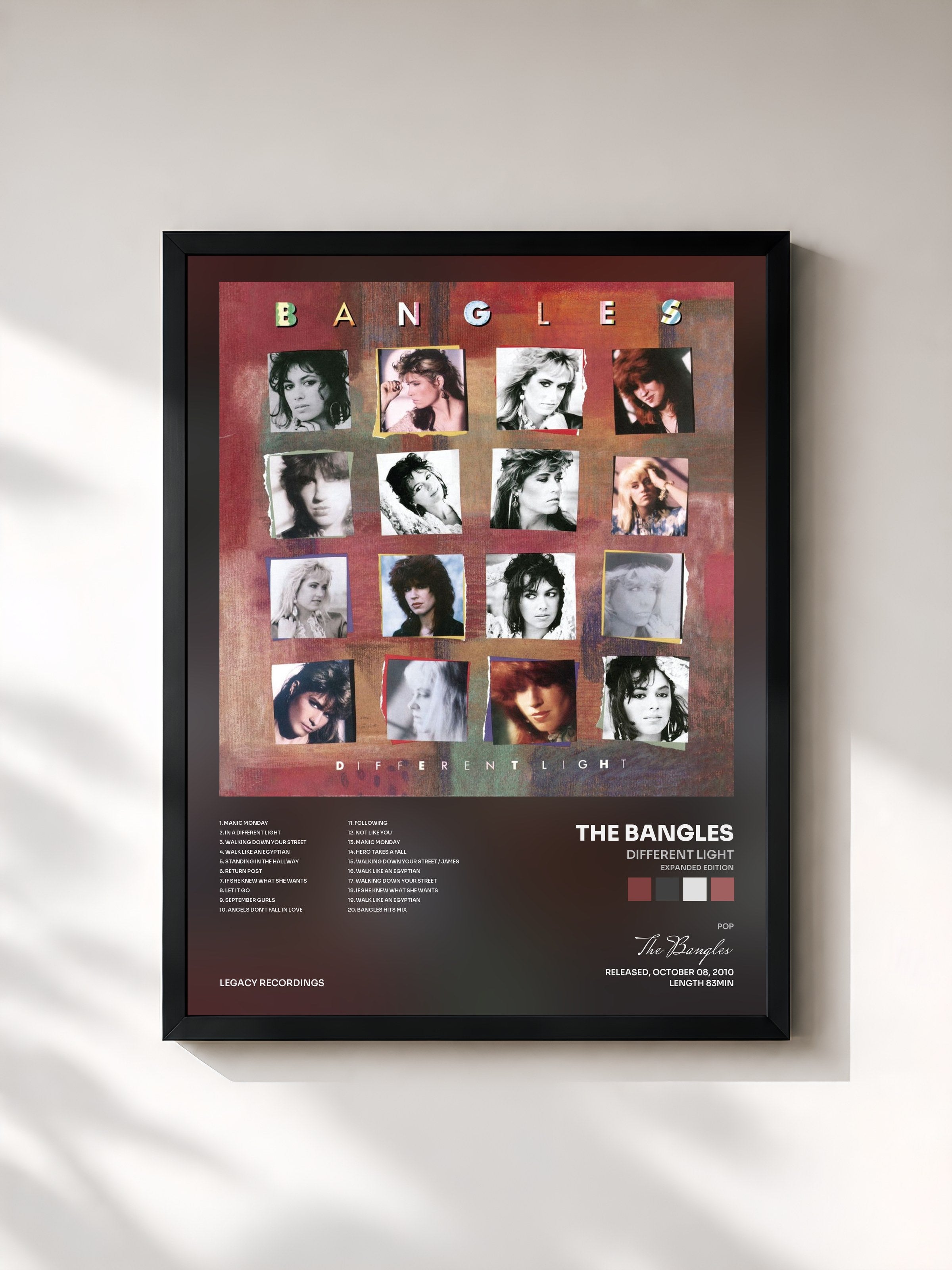 #noir Tableau de l'album Different Light (Expanded Edition) de The Bangles, cadre noir, imprimé et encadré en France