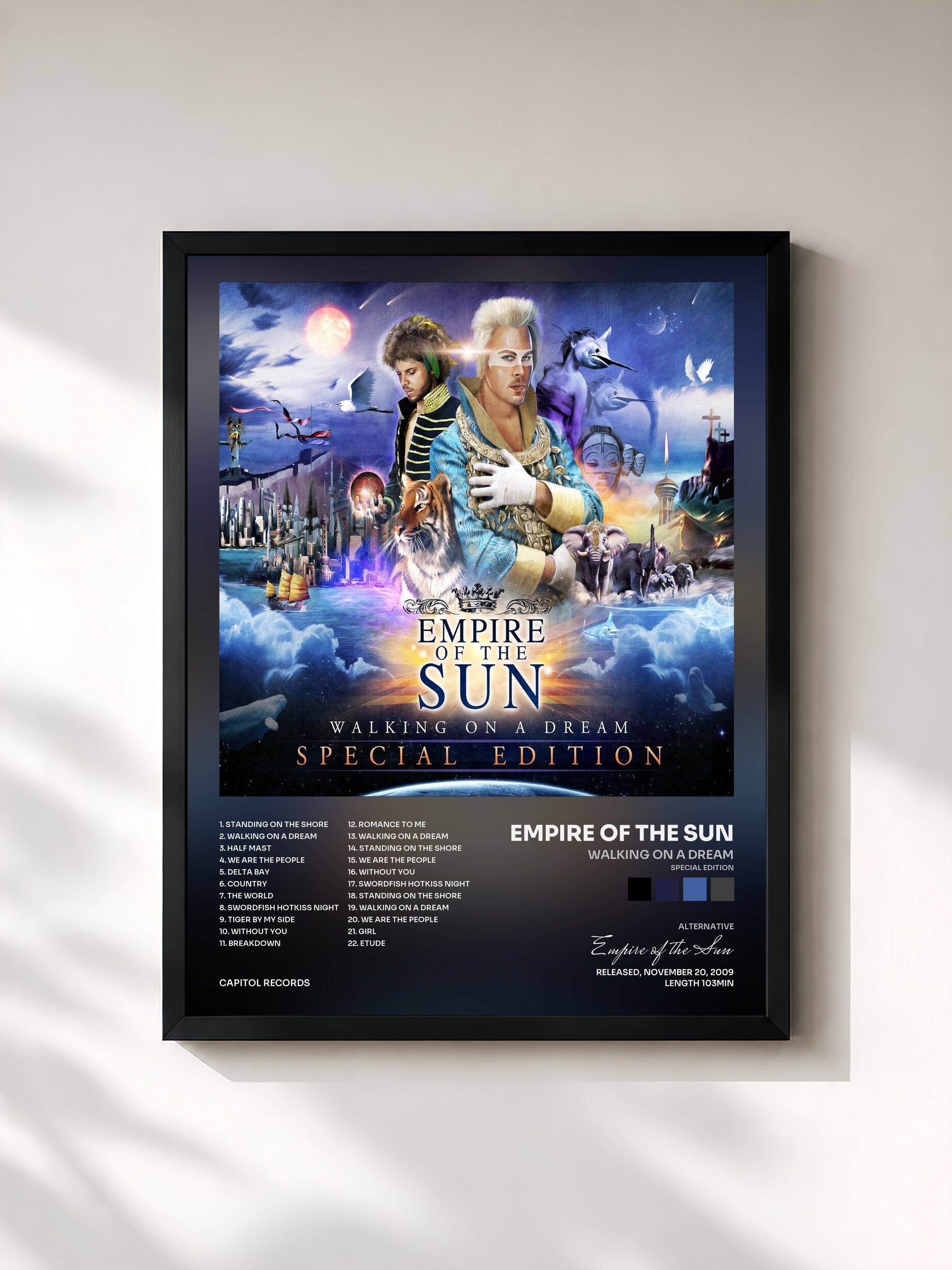 #noir Tableau de l'album Walking On A Dream (Special Edition) de Empire of the Sun, cadre noir, imprimé et encadré en France