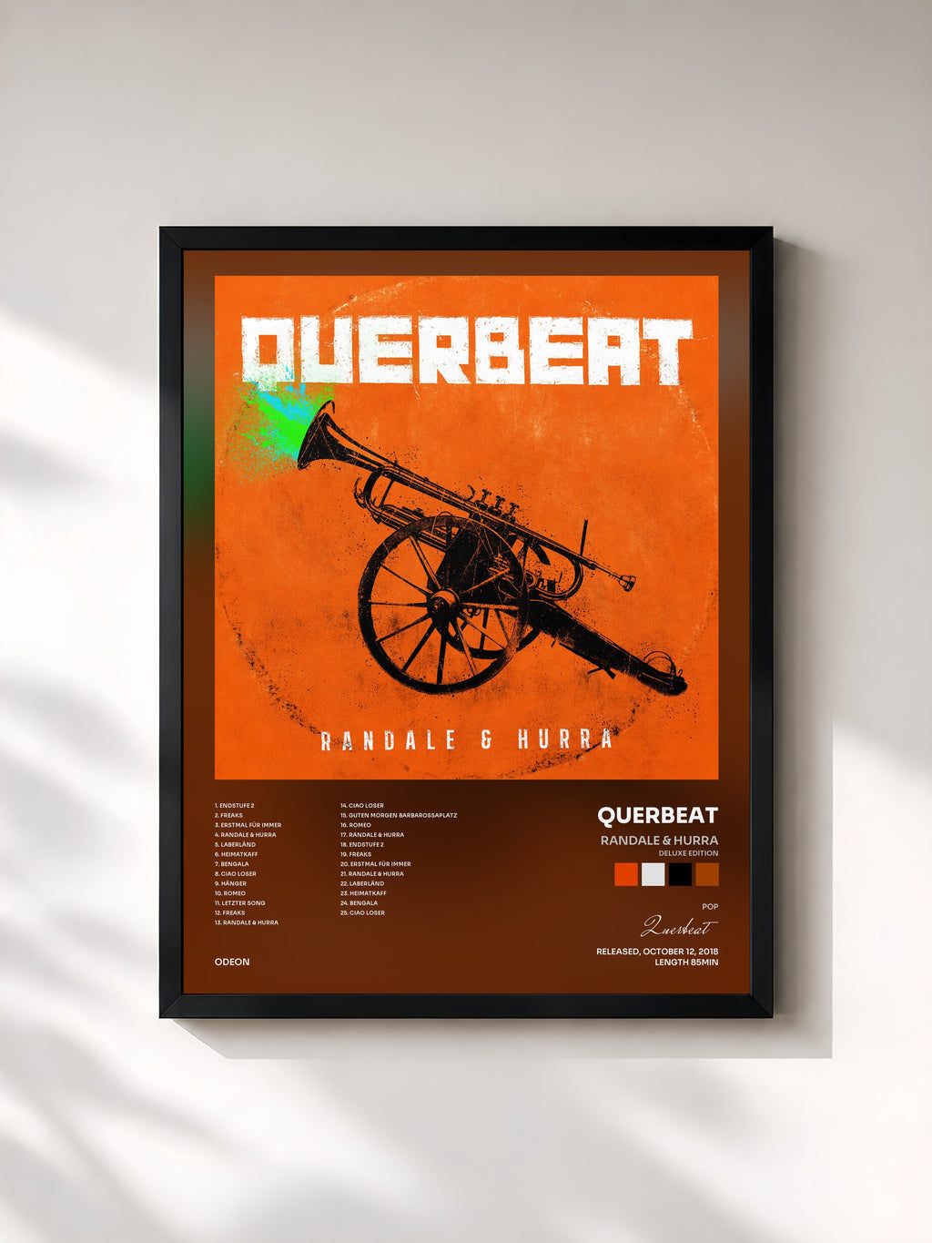 #noir Tableau de l'album Randale & Hurra (Deluxe Edition) de Querbeat, cadre noir, imprimé et encadré en France